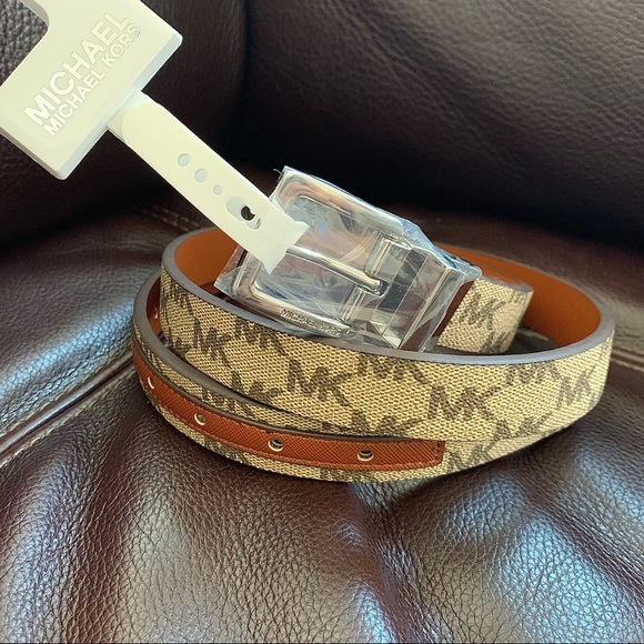 MICHAEL Michael Kors Accessories - Michael Kors MK Monogram Reversible Leather Belt, Size M, NWT